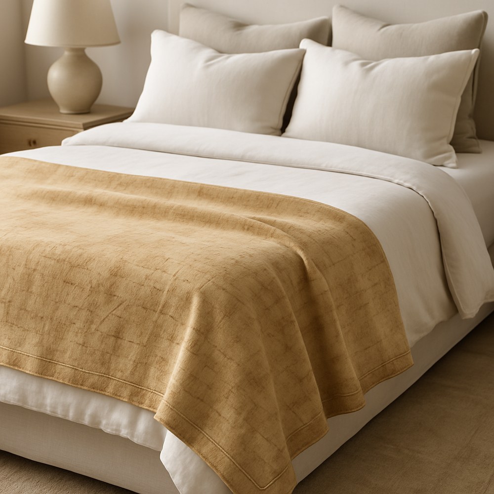 Bed & Bath — Ochre Textured Bed Blanket