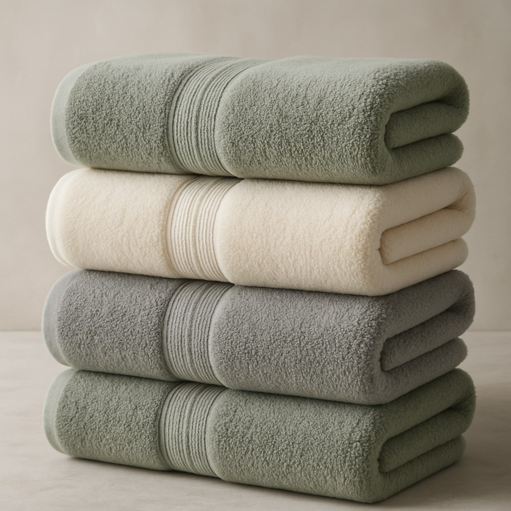 Bed & Bath — Stacked Plush Bath Towels