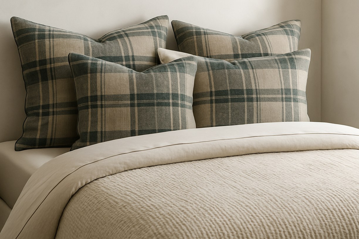Bed & Bath — Plaid Linen Bedding Collection