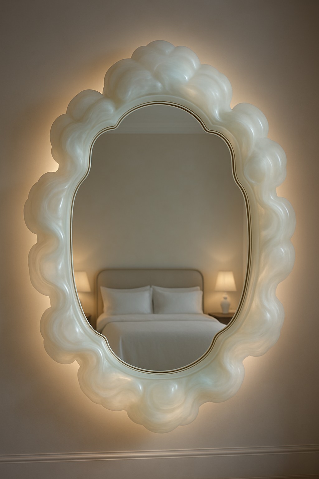 Bed & Bath — Illuminated Wavy Wall Mirror