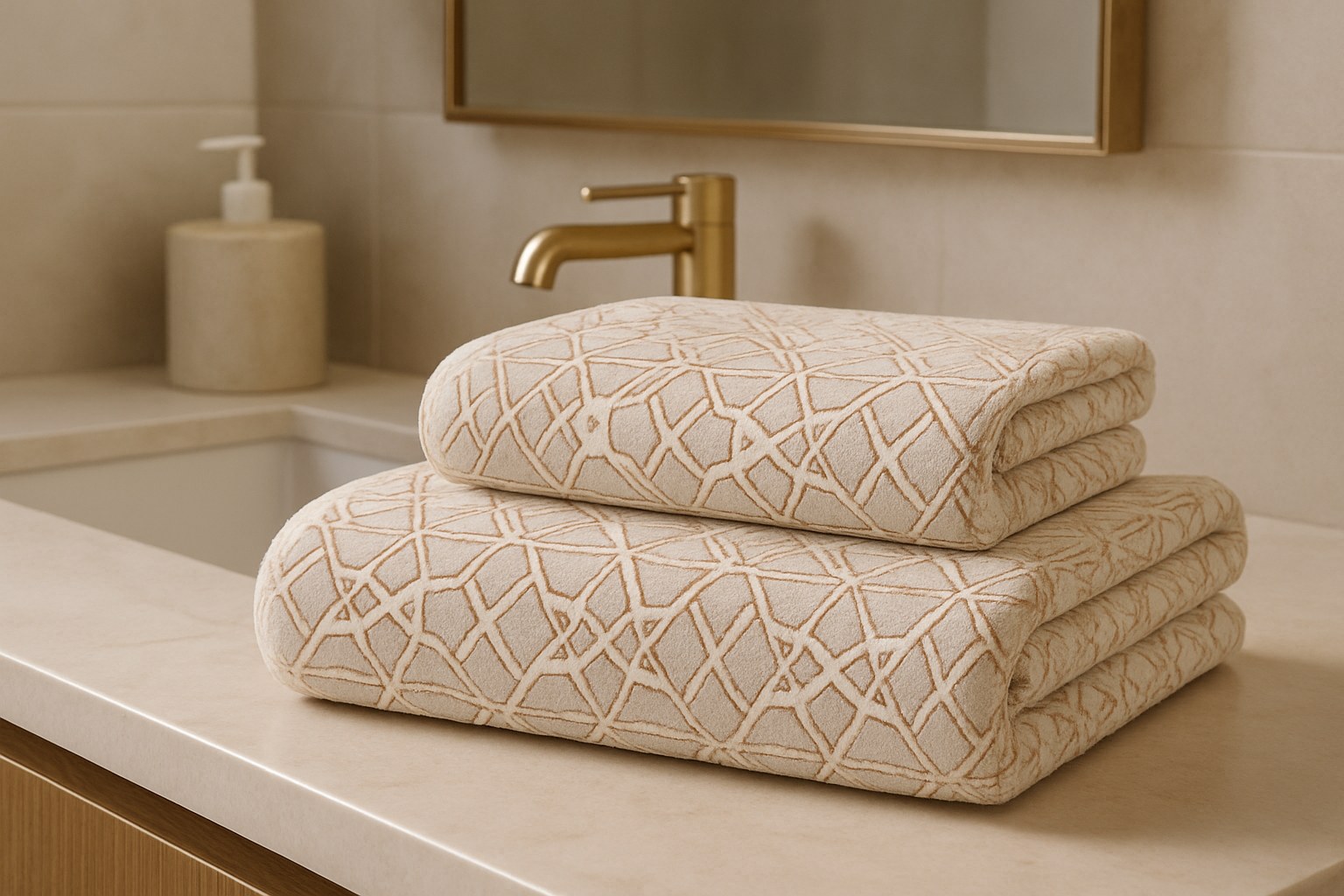 Bed & Bath — Geometric Patterned Bath Towels