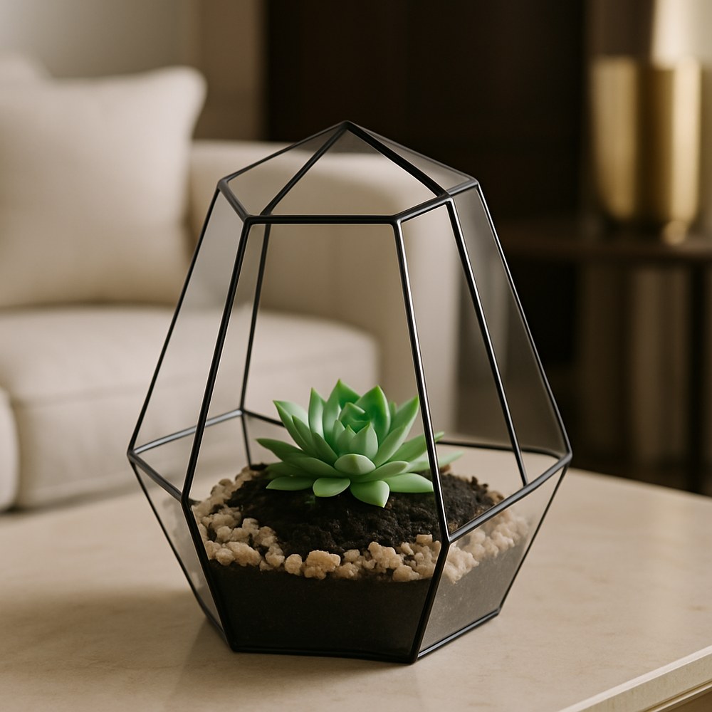 Decor — Geometric Glass Succulent Terrarium