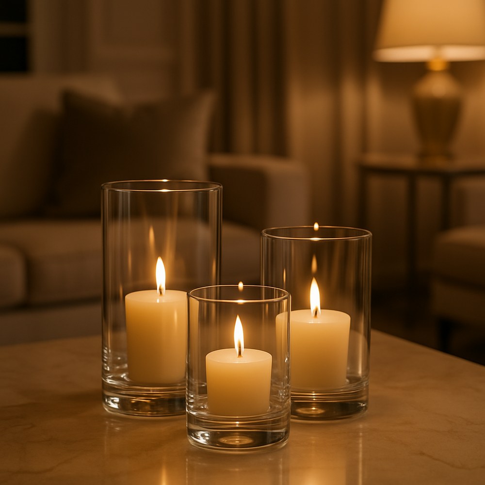 Decor — Glass Hurricane Candle Holders