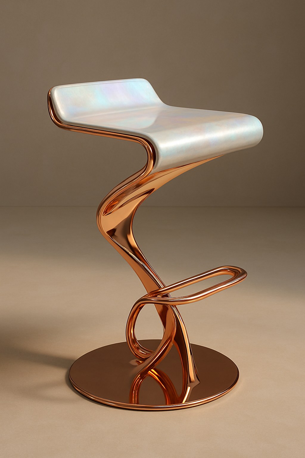Furniture — Sculptural Copper Bar Stool