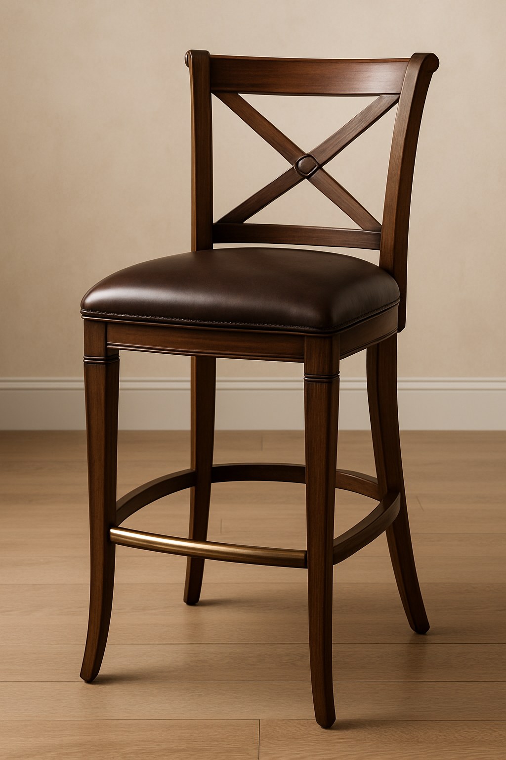 Furniture — Leather X-Back Bar Stool