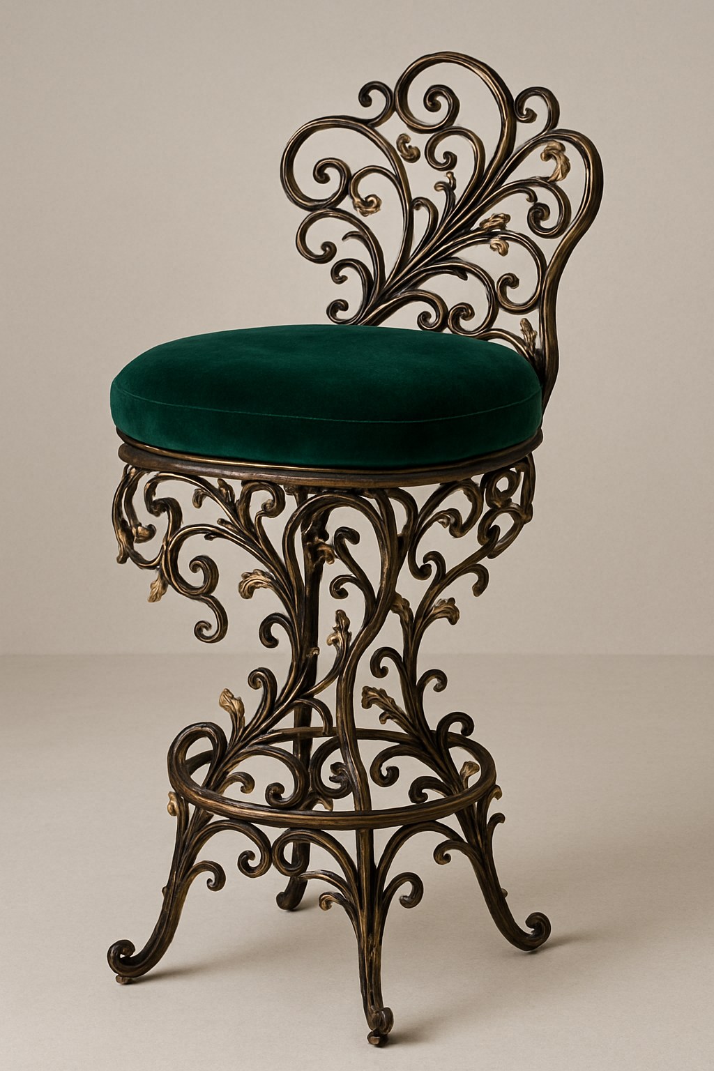 Furniture — Ornate Velvet Bar Stool