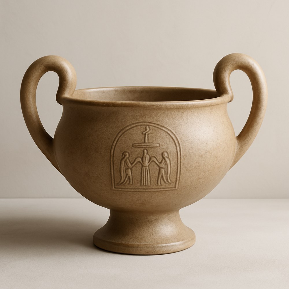 Furniture — Embossed Ceramic Footed Urn