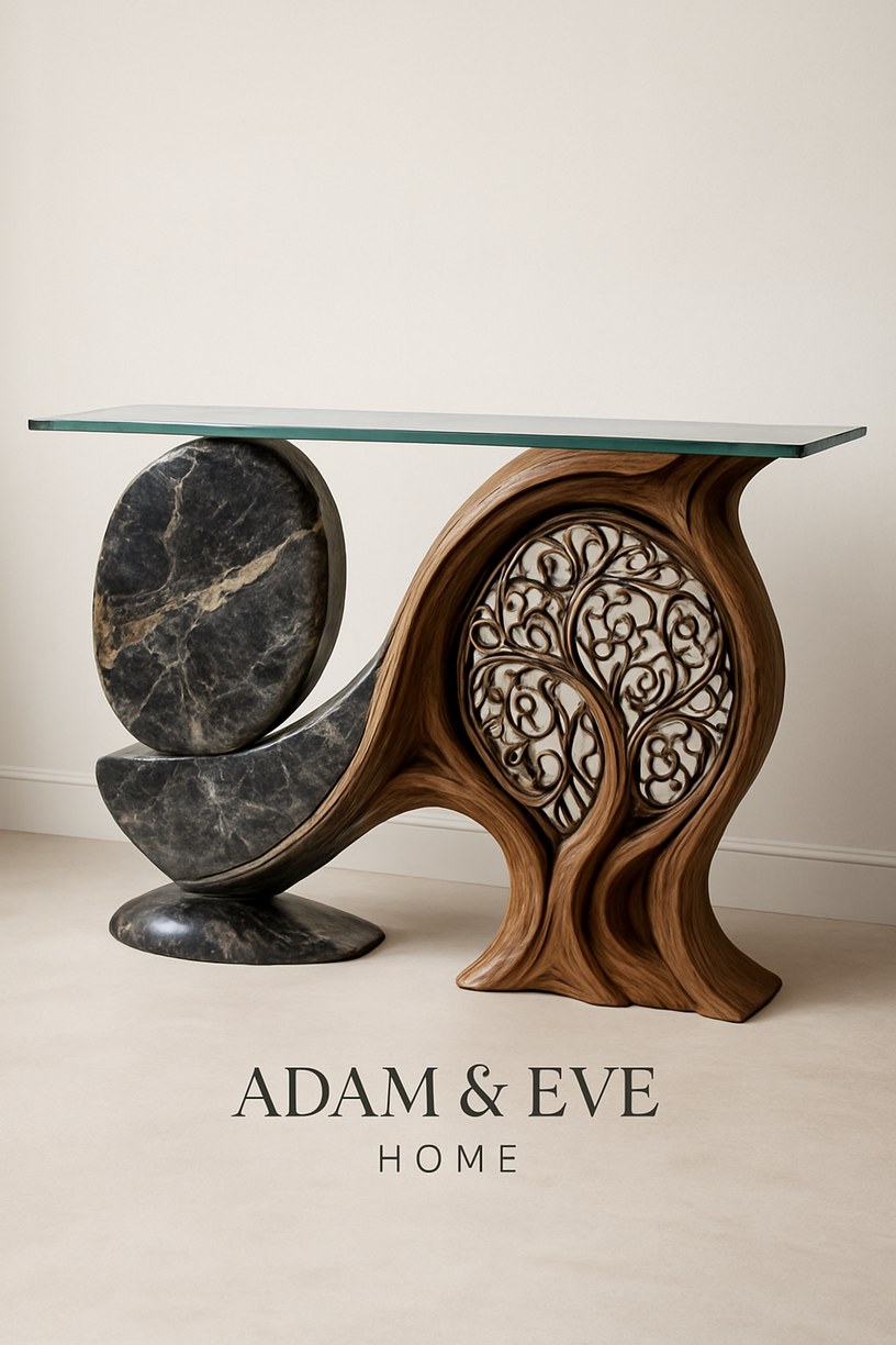 Furniture — Sculptural Wood Console Table