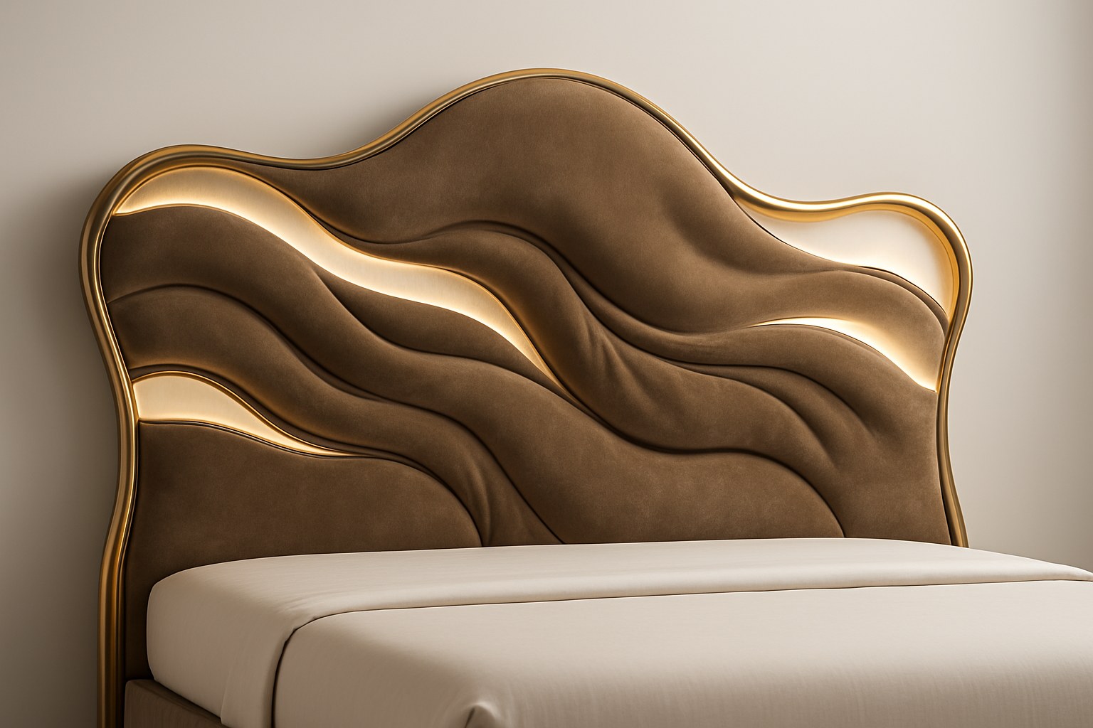 Furniture — Sculptural Velvet Headboard