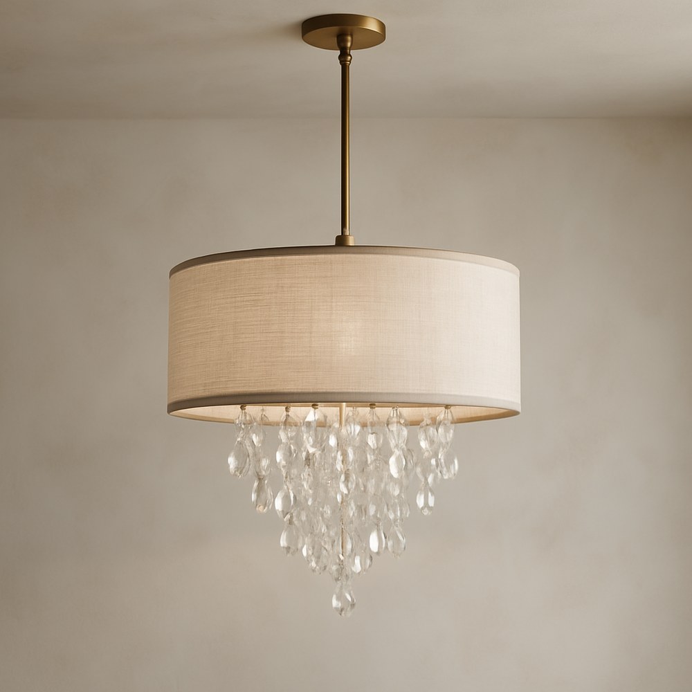 Lighting — Crystal Drum Shade Chandelier
