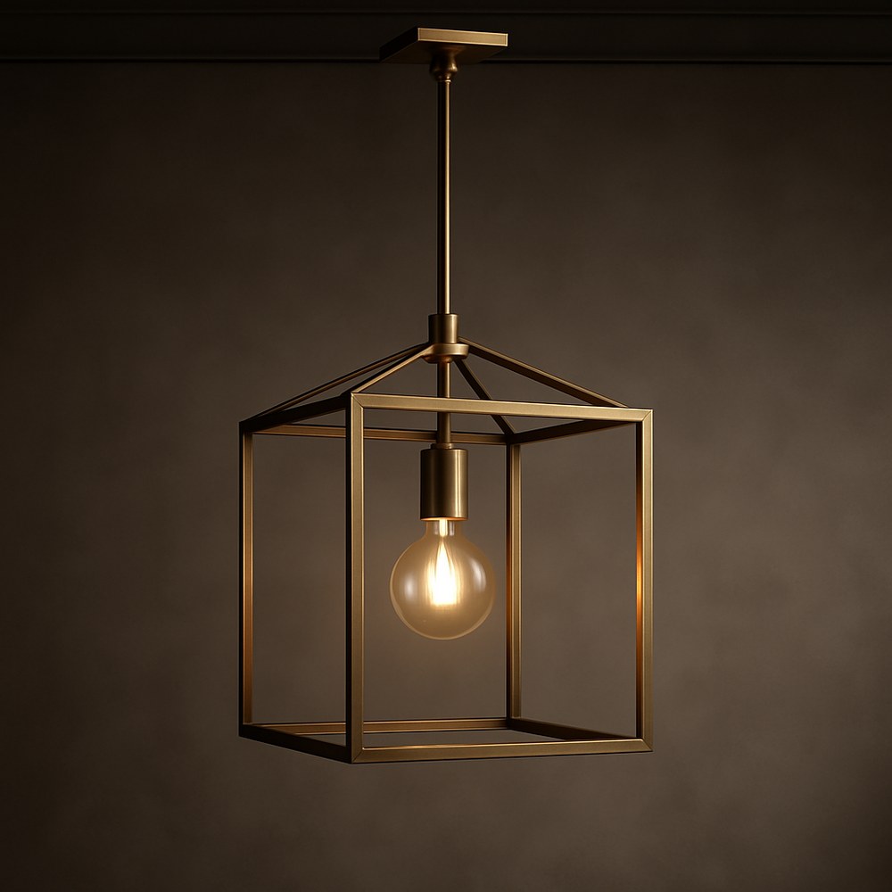 Lighting — Geometric Brass Pendant Light