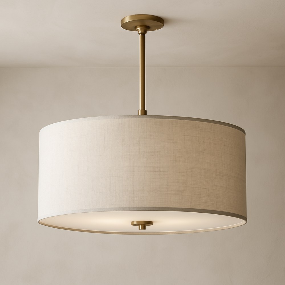 Lighting — Linen Drum Pendant Light