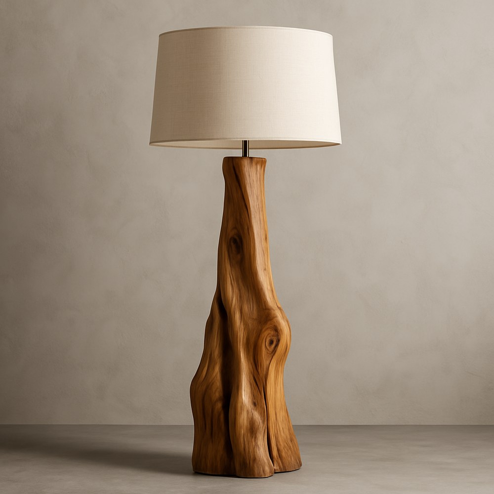 Lighting — Sculptural Wood Table Lamp