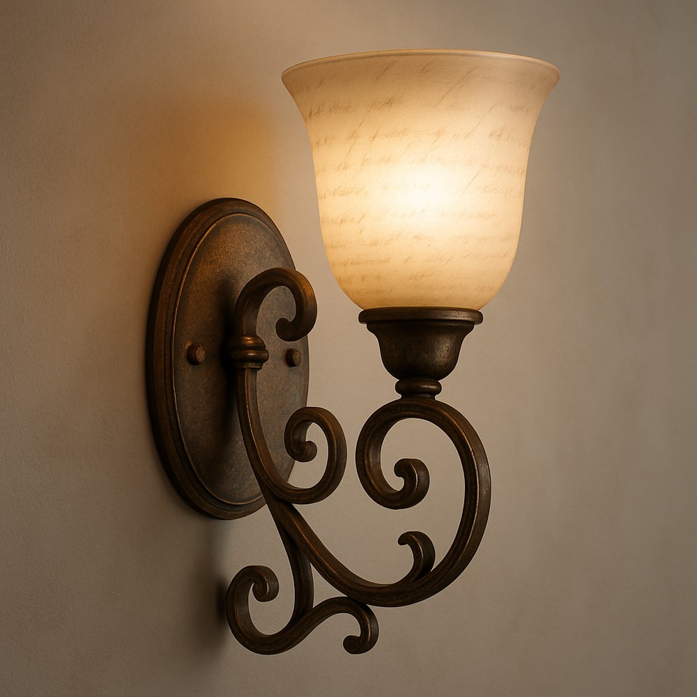 Lighting — Scroll Bronze Wall Sconce