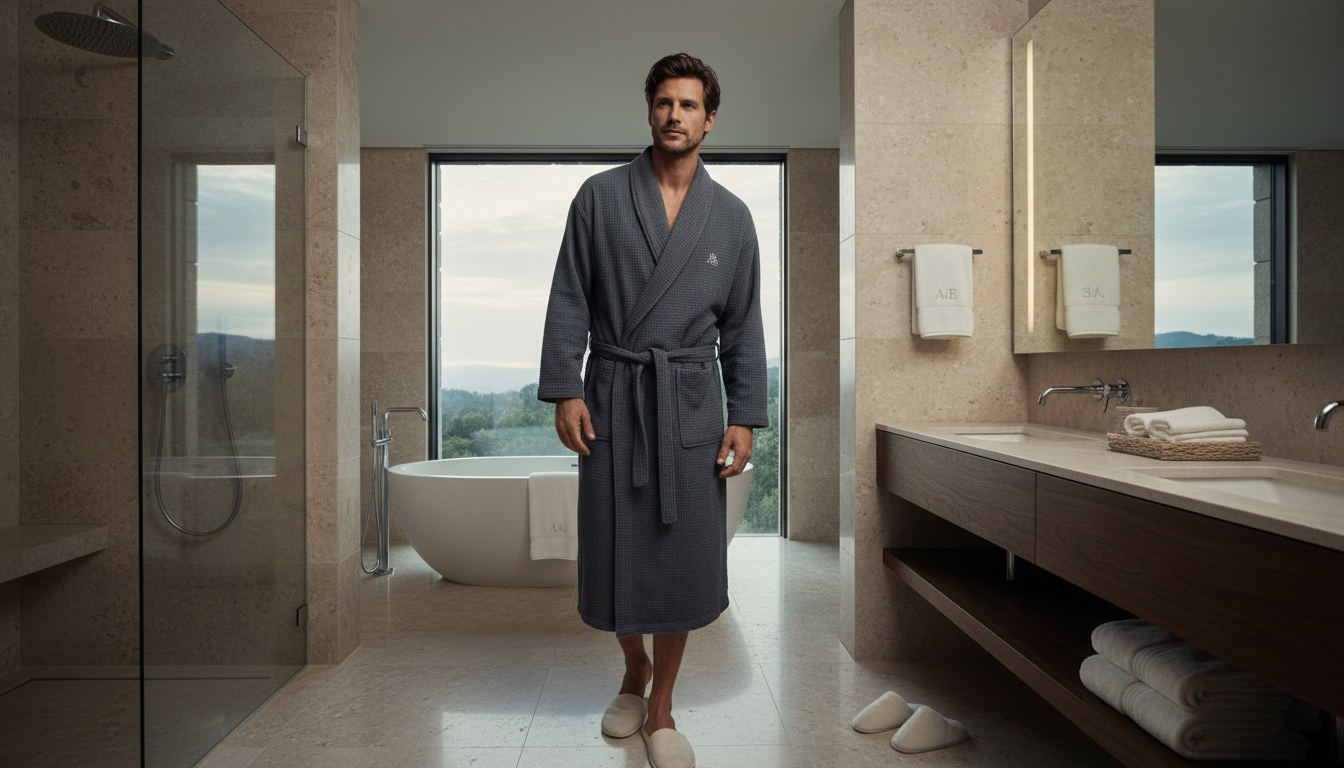 Loungewear — Men's Plush Bath Robe