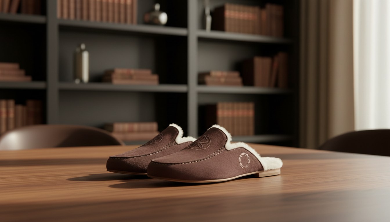 Loungewear — Suede Shearling Slippers
