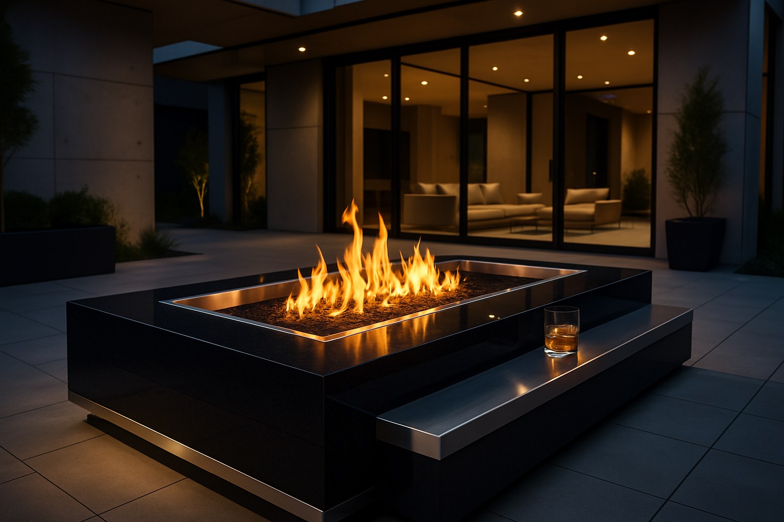 Outdoor — Modern Linear Fire Pit