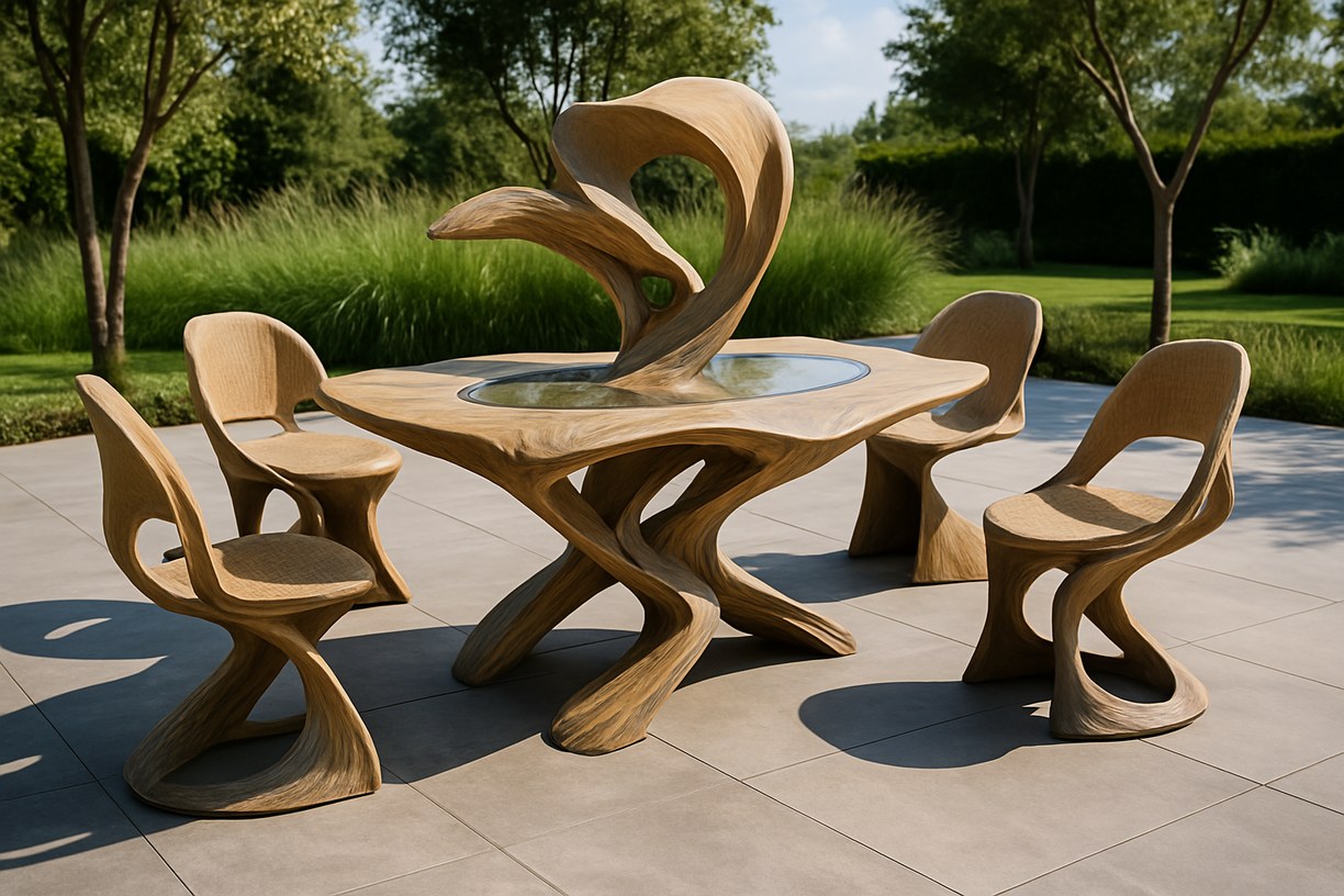 Outdoor — Sculptural Outdoor Dining Set