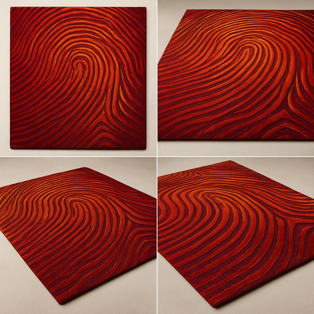 Rugs — Red Swirl Textured Rug