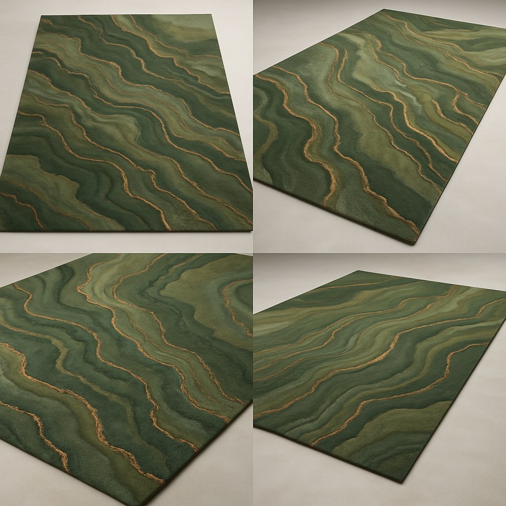 Rugs — Green Marbled Area Rug