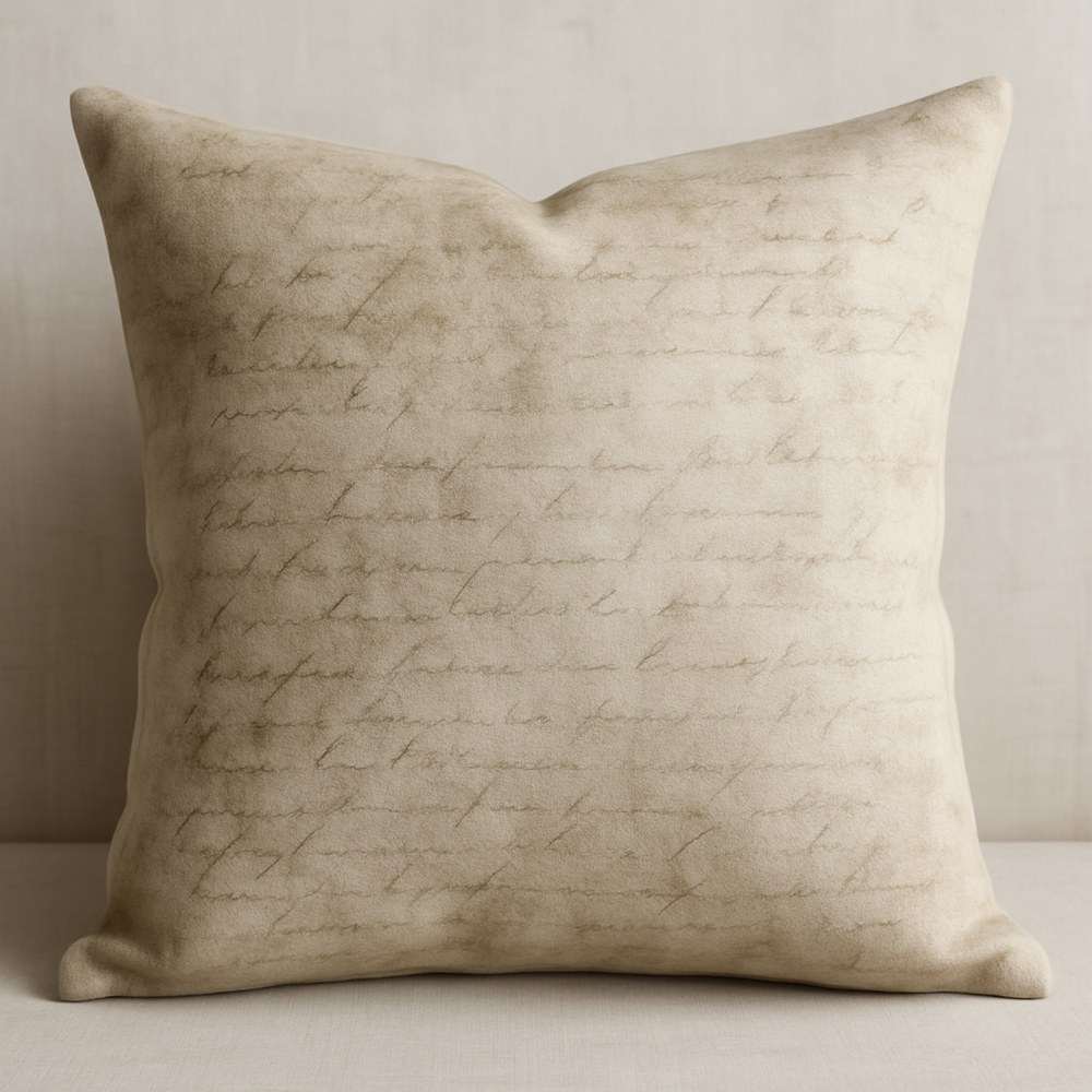 Textiles — Vintage Script Throw Pillow