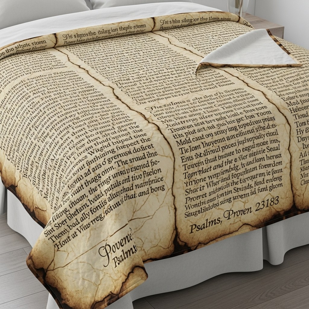 Textiles — Vintage Scripture Throw Blanket