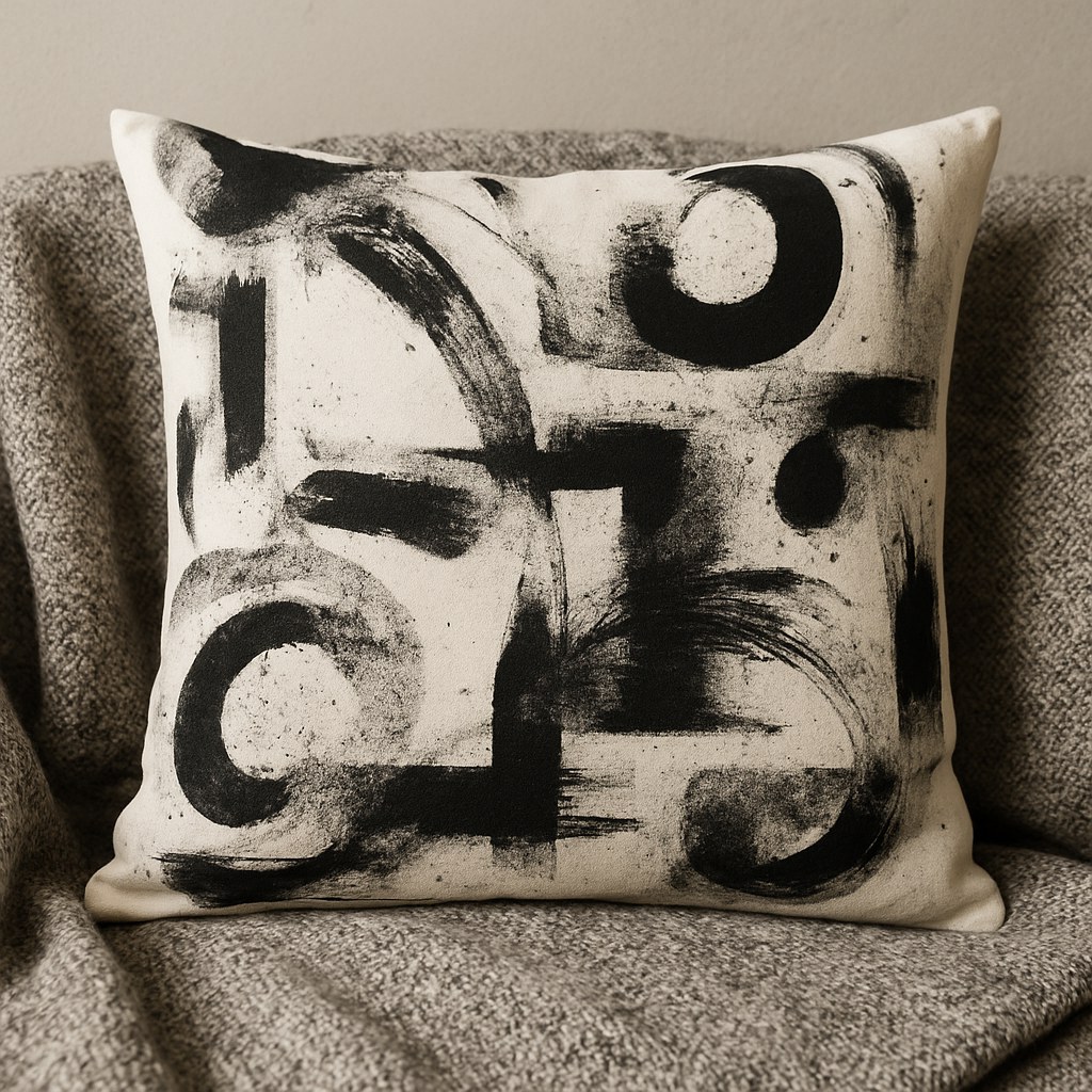 Textiles — Abstract Painted Throw Pillow
