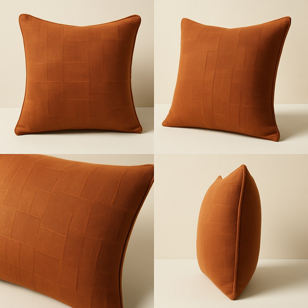 Textiles — Rust Textured Throw Pillow