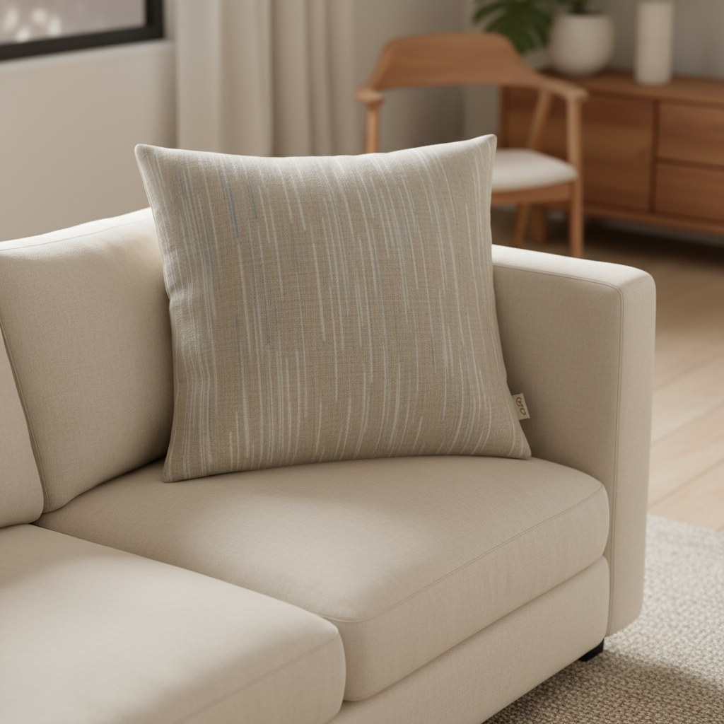 Textiles — Textured Neutral Throw Pillow
