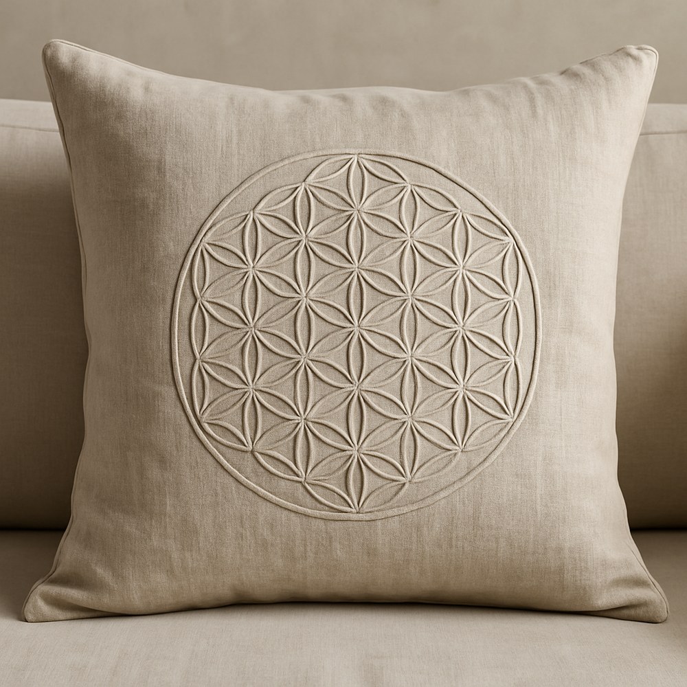 Textiles — Embroidered Linen Throw Pillow