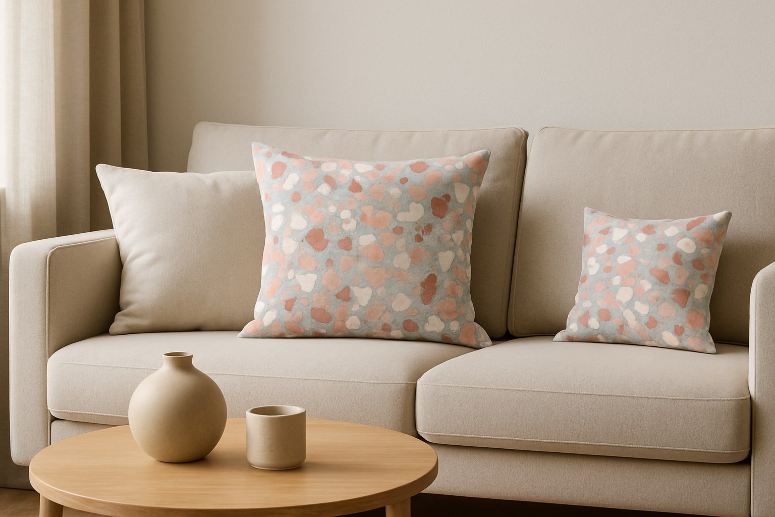 Textiles — Terrazzo Pattern Throw Pillows